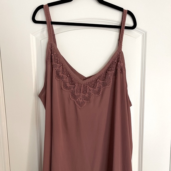 torrid Tops - Torrid Dusty Rose Chiffon Swing Cami
